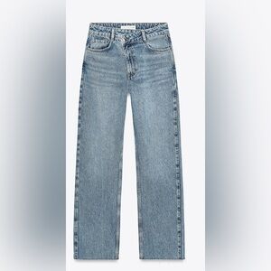 Zara Women's Straight Leg Jeans - Light Blue